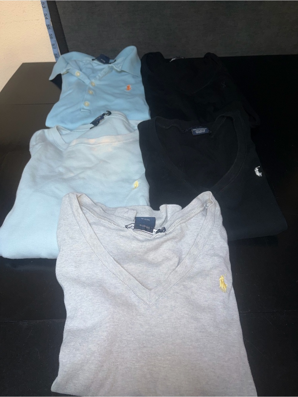 5 Polo by Ralph Lauren Women’s Polo & V-Neck Tops - Light Blue, Gray, Black